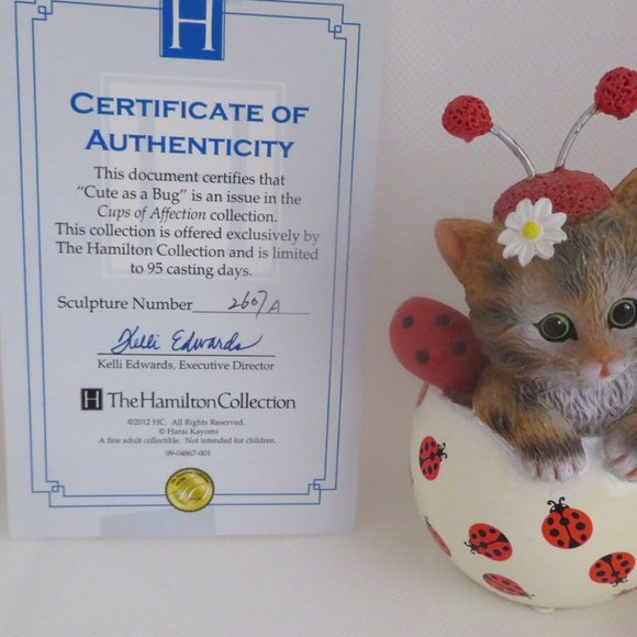 Cute as a Bug Cups of Affection Cat in Teacup with Certificate (F57) - Picture 8 of 12